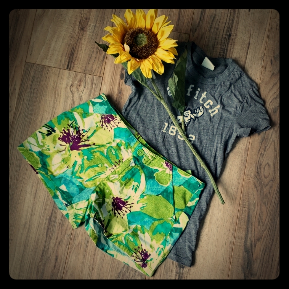 Floral print girls shorts size 14